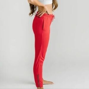 Red zipper everywhere joggers